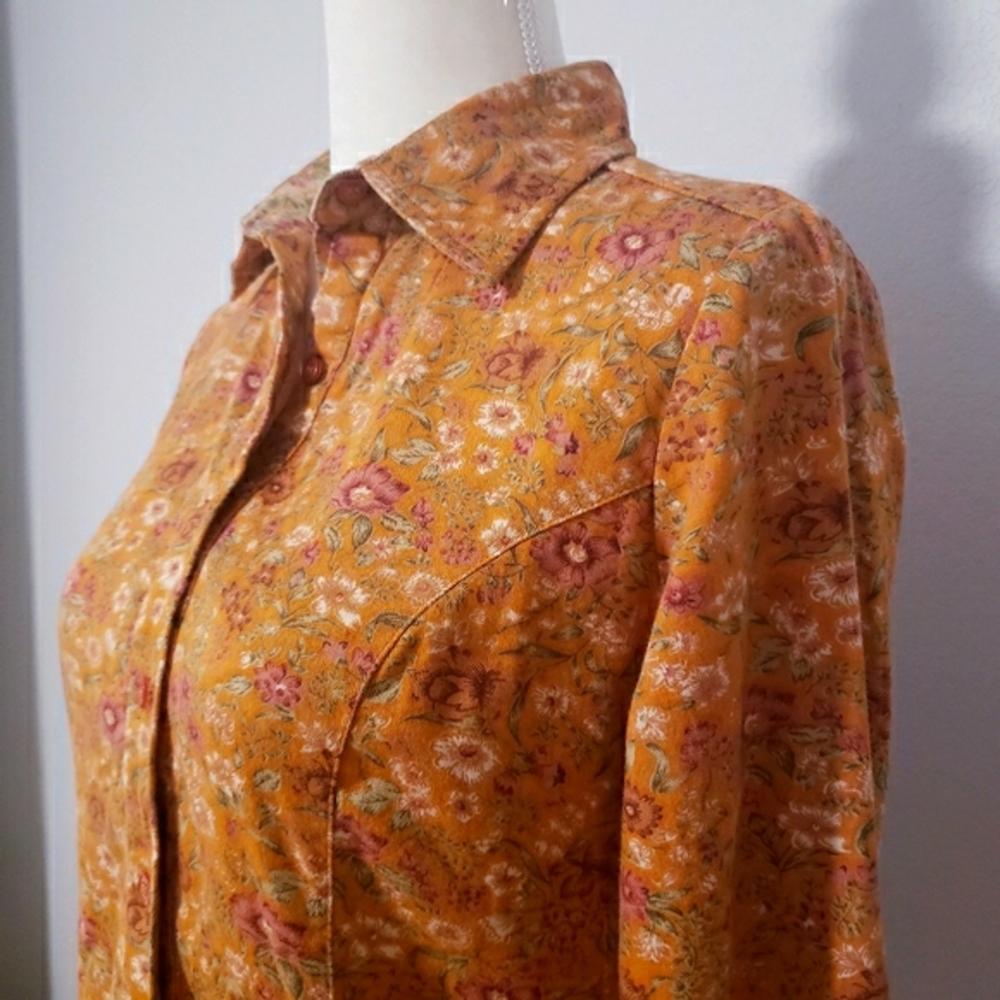 Lemon grass Button down shirt s boho floral - Picture 9 of 13